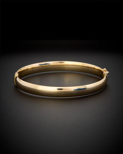 Italian Gold Black 14k Polished Hinge Bangle