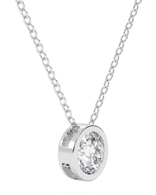 Lab Grown Diamonds Metallic 14K 1.25 Ct. Tw. Lab-Grown Diamond Necklace
