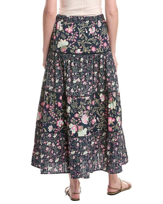 Ellen Tracy Pink Challis Tiered Skirt