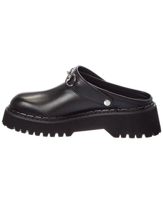 Gucci Black Horsebit Leather Mule