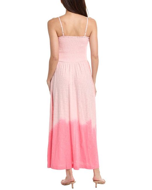 ATM Pink Smocked Maxi Dress