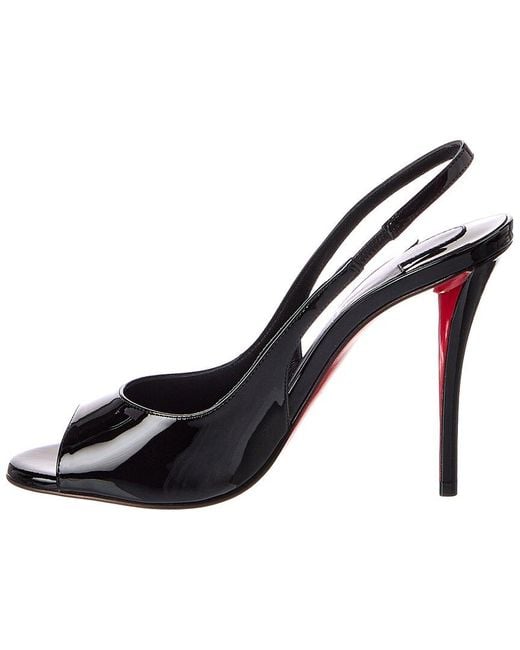 Christian Louboutin Black Sofia Z 100 Patent Slingback Sandal