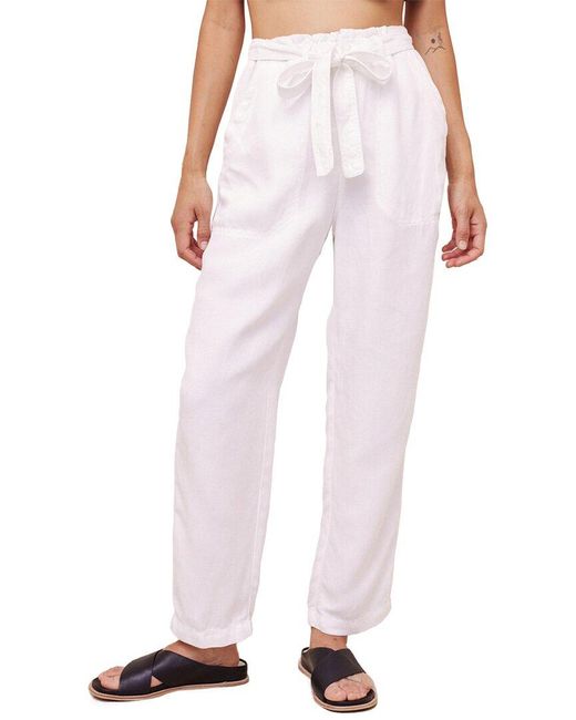 Bella Dahl Pink Clover Button Front Relaxed Crop Pant