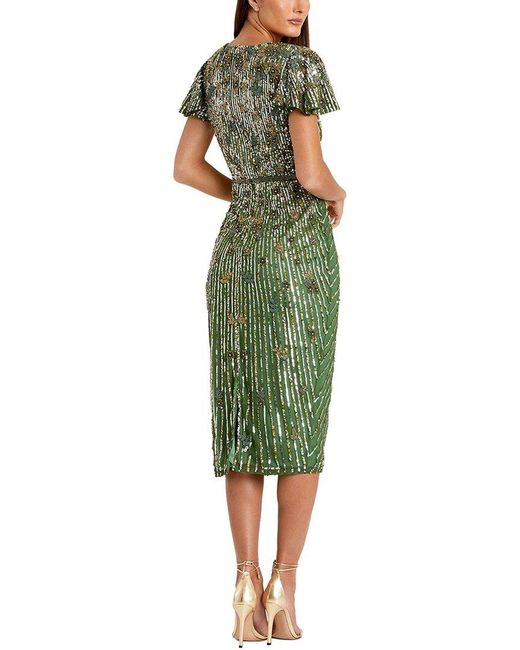 Mac Duggal Green Midi Dress