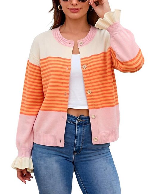 ROMANISSA Orange Cardigan