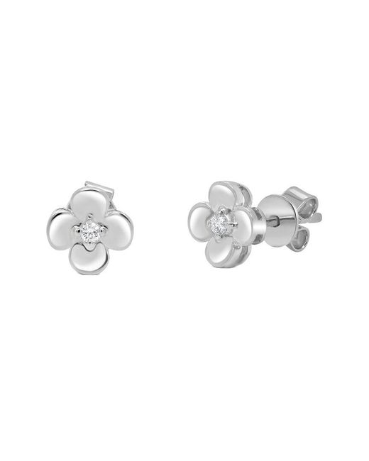 Sabrina Designs Metallic 14K 0.04 Ct. Tw. Diamond Flower Stud Earring