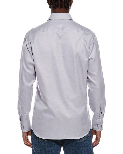 Eterna Blue Twill Kent Shirt for men