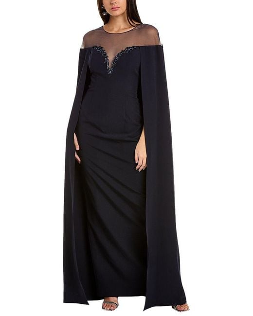 Marchesa Black Cape Gown