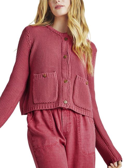 Splendid Red Andrea Cropped Cardigan