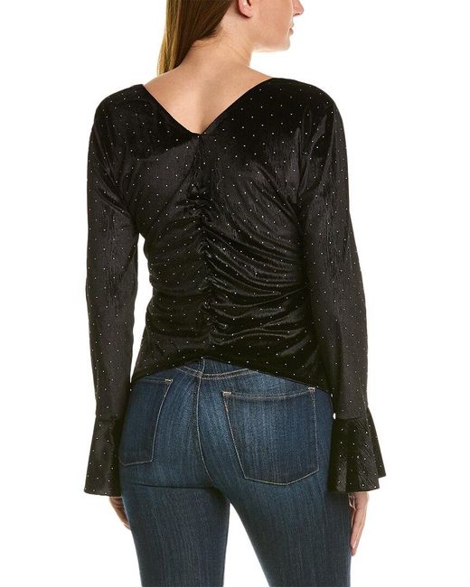 BCBGMAXAZRIA Black Ruched Top
