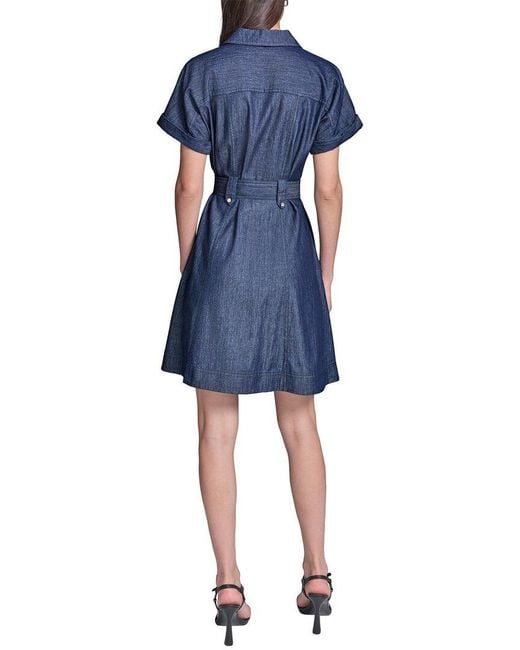 Karl Lagerfeld Blue Denim Shirt Dress