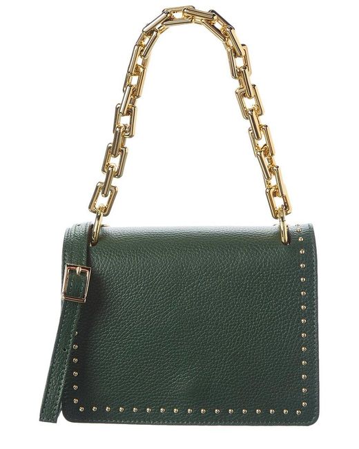 Persaman New York Brielle Studded Leather Crossbody in Green | Lyst