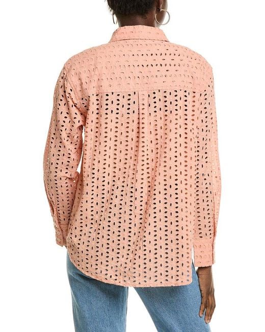 Cece Pink Button-Down Blouse