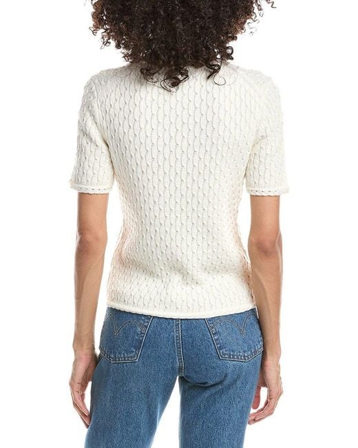 Theory White Textured T-Shirt