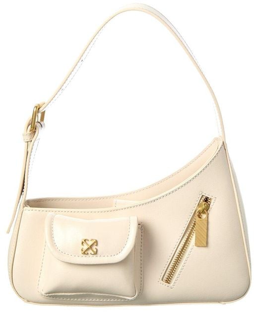 Off-White c/o Virgil Abloh Natural Off- Jitney Leather Hobo Bag