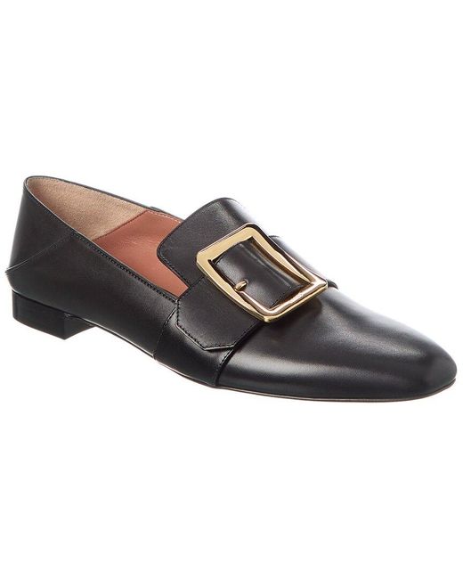 Bally Black Janelle Buckled Leather Loafer