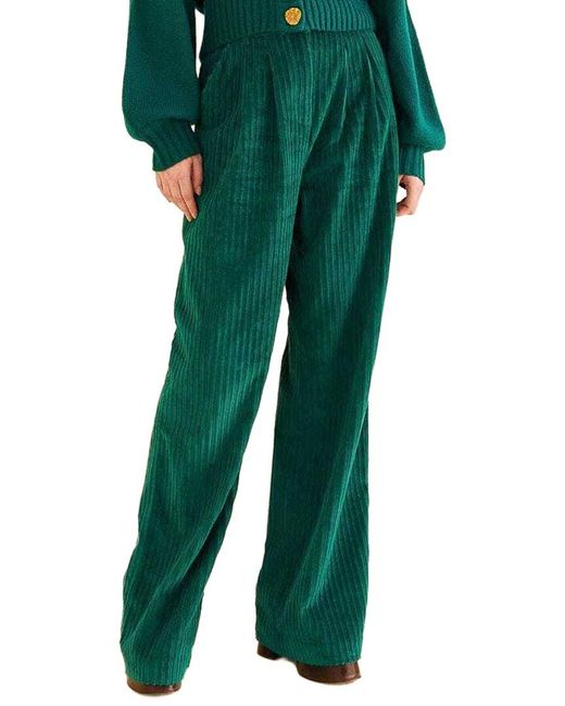 Farm Rio Green Emerald Corduroy Pants