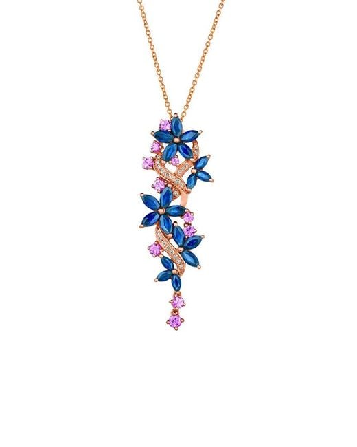 Le Vian White 14K Rose 3.27 Ct. Tw. Diamond & Gemstone Pendant