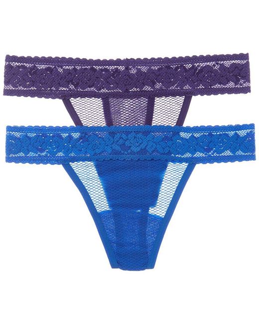 Commando Blue 2Pk Kitty Soft Thong