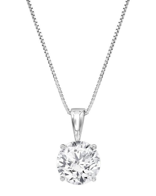 Lab Grown Diamonds Metallic 14k 0.75 Ct. Tw. Lab Grown Diamond Solitaire Pendant Necklace