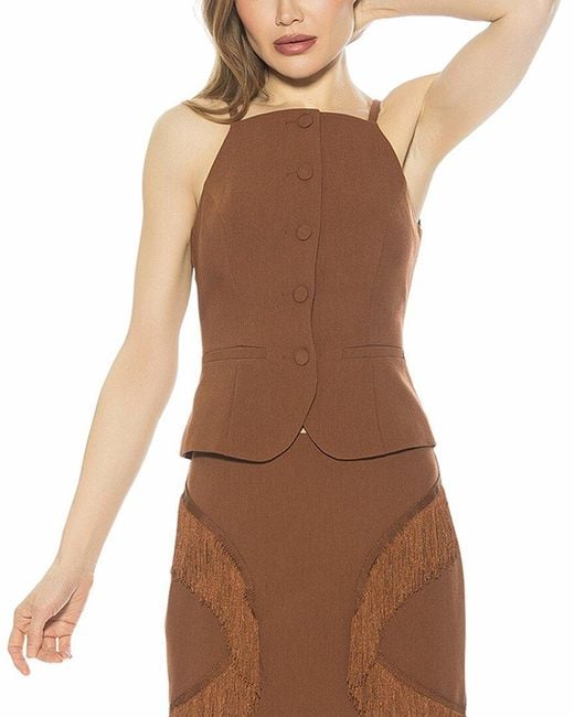 Alexia Admor Brown Ziv Vest Top