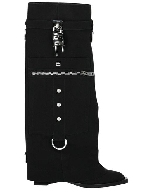 Givenchy Black Shark Lock Cowboy Boot