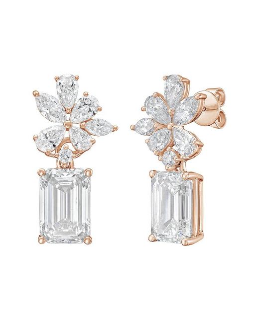 Diana M White Diana M. 14K Rose 15.00 Ct. Tw. Lab-Grown Diamond Earrings
