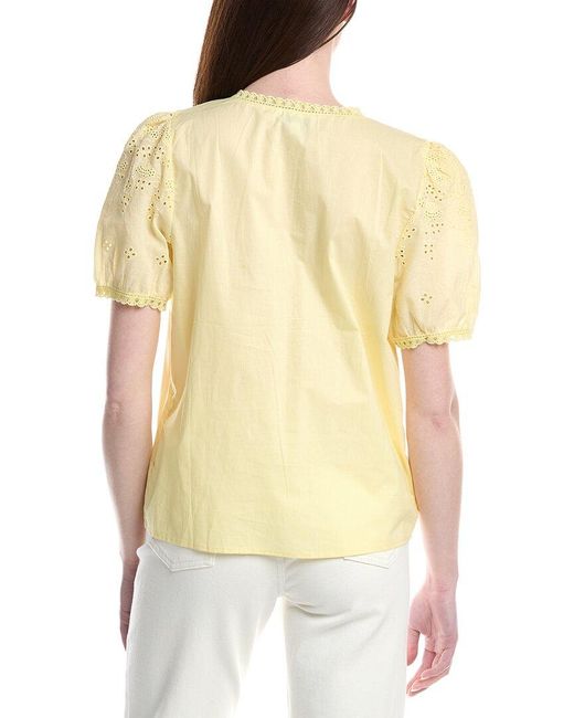 ANNA KAY Yellow Clem Embroidery Top