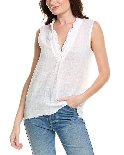 XCVI White Sleeveless Blouse
