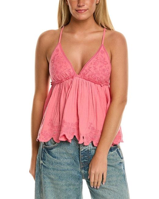 Free People Red Sunny Days Cami