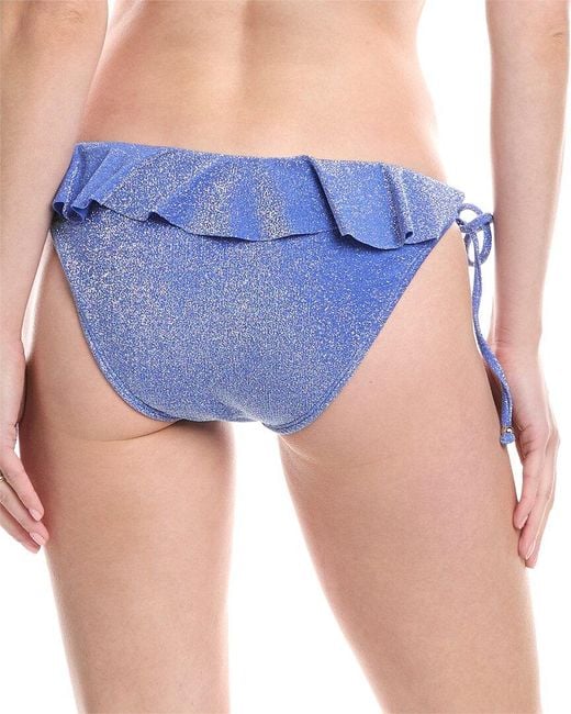 Shoshanna Blue String Ruffle Bikini Bottom