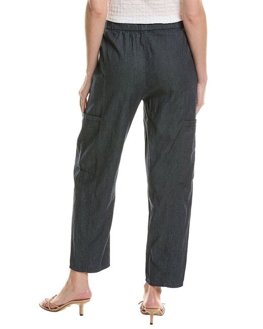 Eileen Fisher Blue Ankle Lantern Cargo Pant