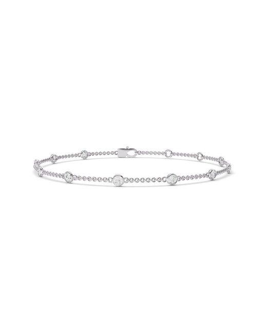 Lab Grown Diamonds White 14K 1.00 Ct. Tw. Lab-Grown Diamond Station Bracelet