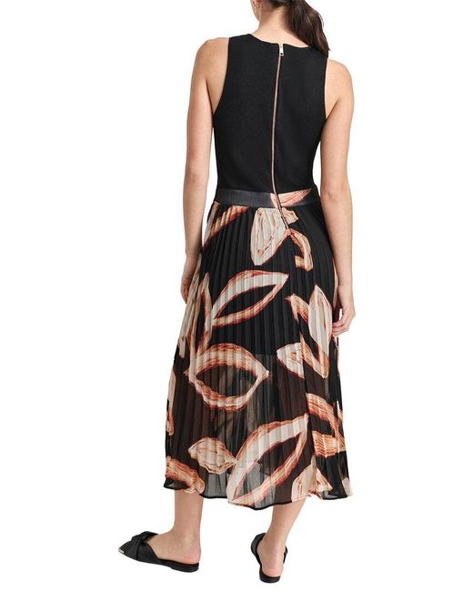 DKNY Black Chiffon Printed Top