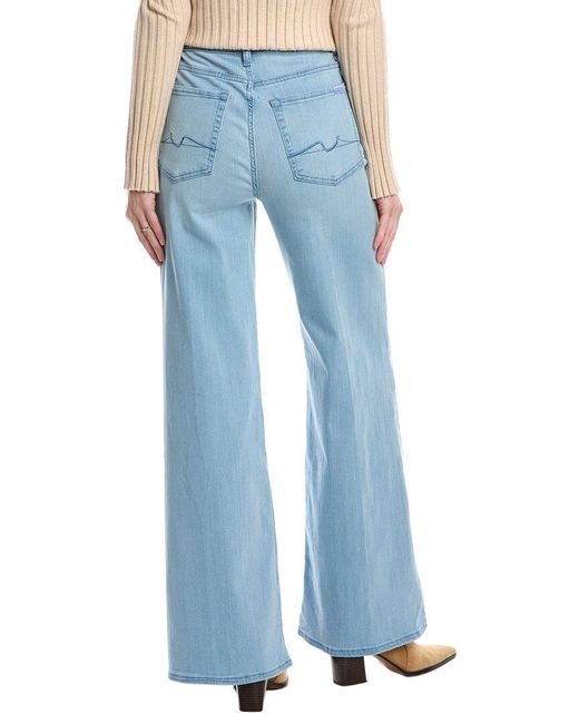7 For All Mankind Blue Ultra High-Rise Sale Wide Leg Jean