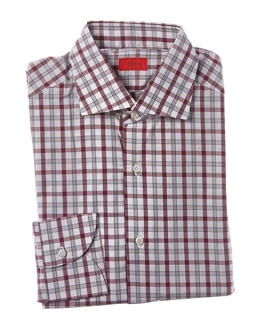 Isaia White Mix Dress Shirt for men