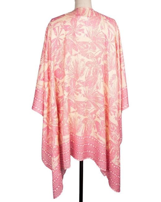 Saachi Pink Woodblock Kimono
