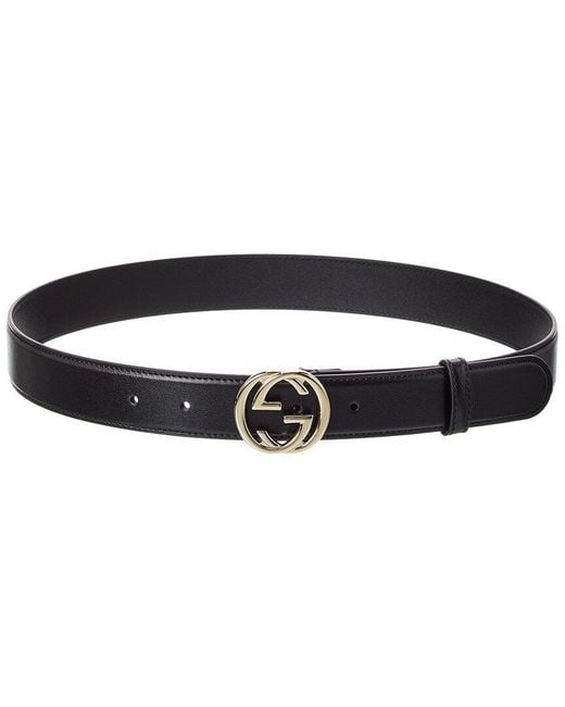 Gucci Black Interlocking G Leather Belt