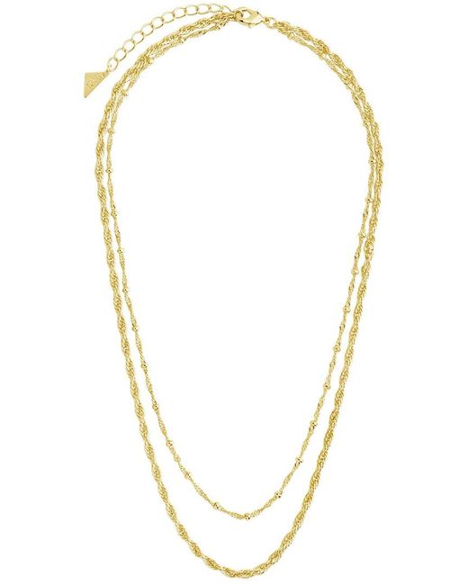 Sterling Forever Metallic Raya Layered Chain Necklace