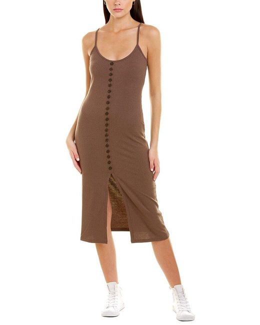 Dress Forum Synthetic Ribbed Knit Midi Dress in Brown Save 24 Lyst