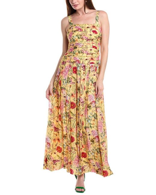 Julia Jordan Metallic Hazy Voile Digital Sleeveless Maxi Dress