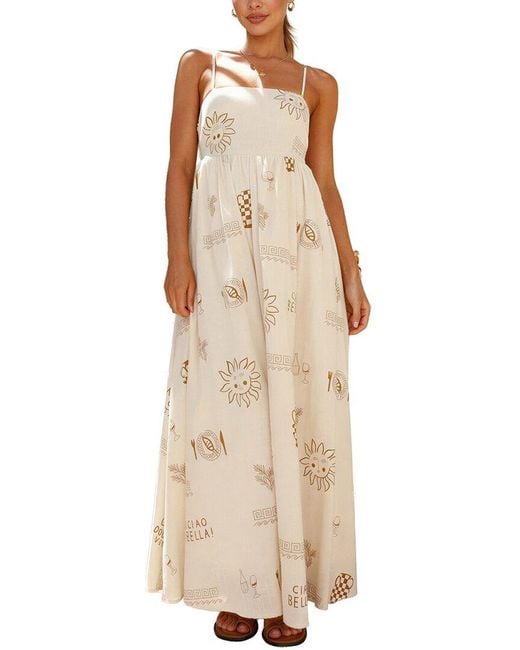 LEON GORI Natural Maxi Dress