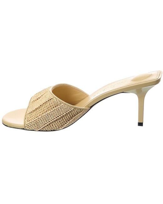 Jacquemus Natural Cubisto Raffia & Leather Mule