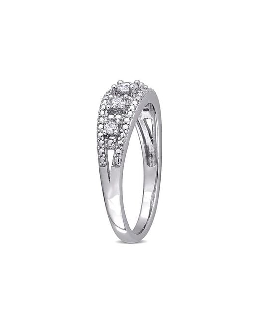 Rina Limor White 10k 0.24 Ct. Tw. Diamond Semi-eternity Ring
