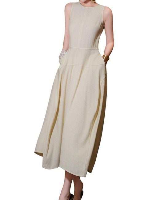 BURRYCO White Sleeveless Midi Dress