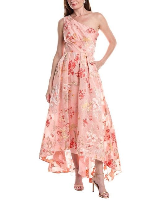 Marchesa Pink One-Shoulder Gown