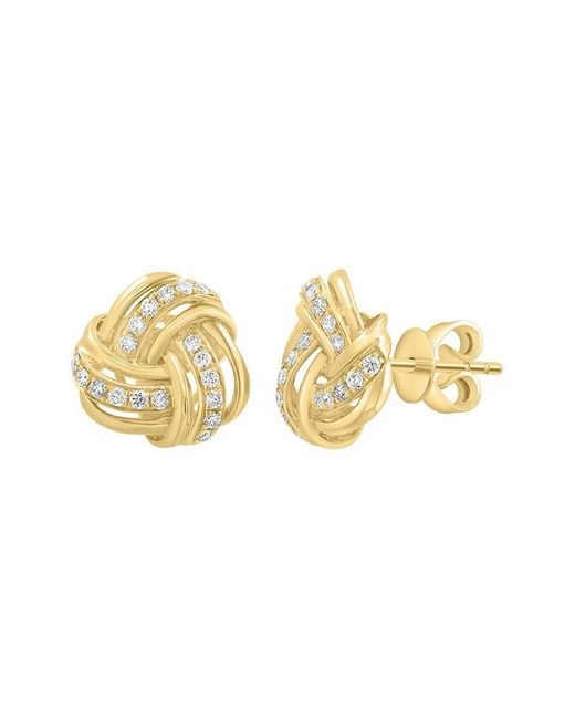 Effy Fine Jewelry Metallic 14K 0.28 Ct. Tw. Diamond Earrings