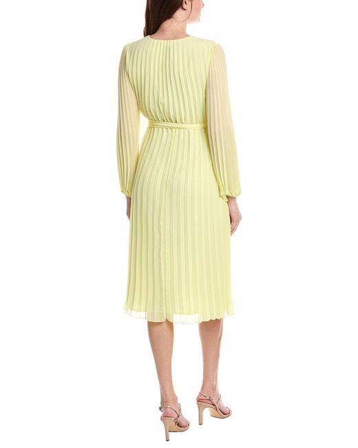 Sam Edelman Yellow Accordion Pleated Midi Dress