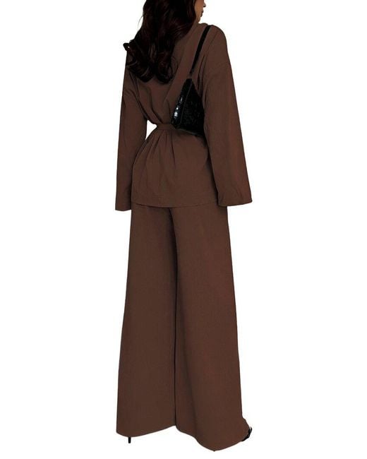 BELLA DESERT Brown 2Pc Cardigan & Pant Set