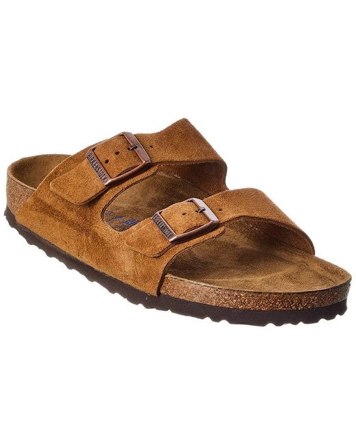 Birkenstock Brown Narrow Arizona Suede Sandal for men
